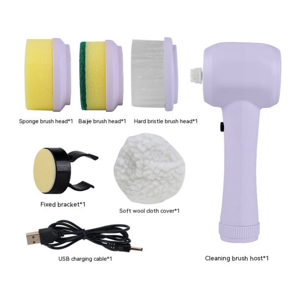 Electric Cleaning Brush 4 In 1 Spinning Scrubber Handheld Electric Cordless Cleaning Brush Portable - Image 9