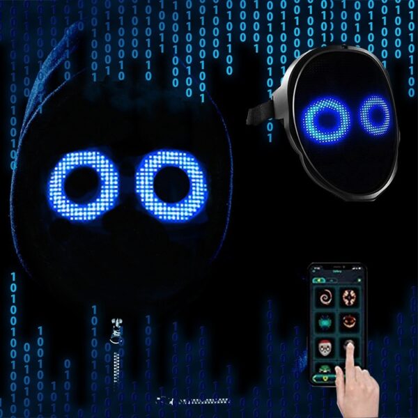 Halloween Face Masks Full Color LED Luminous Mask Face Changing Mask Party Bar Props - Image 7