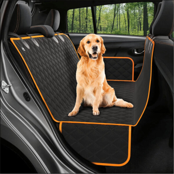 Dog Car Seat Cover View Mesh Pet Carrier Hammock Safety Protector Car Rear Back Seat Mat With Zipper And Pocket For Travel - Image 5