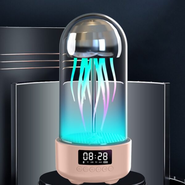 Creative 3in1 Colorful Jellyfish Lamp With Clock Luminous Portable Stereo Breathing Light Smart Decoration Bluetooth-compatible Speaker - Image 9