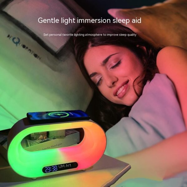 Multi-function 3 In 1 LED Night Light APP Control RGB Atmosphere Desk Lamp Smart Multifunctional Wireless Charger Alarm Clock - Image 2