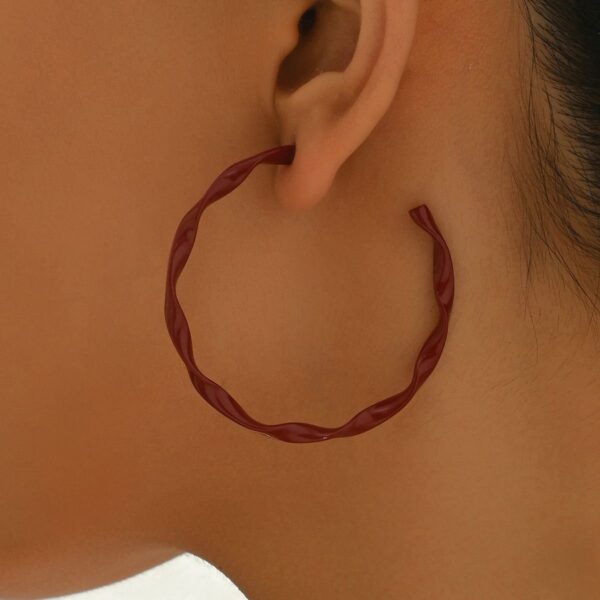 Twisted Hoop Earrings - Modern  Statement Jewelry For Women - Image 4