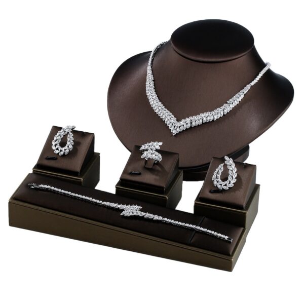 New Four-piece Set Copper Micro Inlaid Zircon Wedding Accessories - Image 5